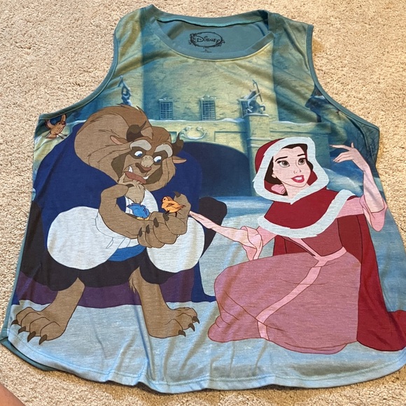 Disney Beauty & Beast Tank Top Teal XL - Picture 1 of 4